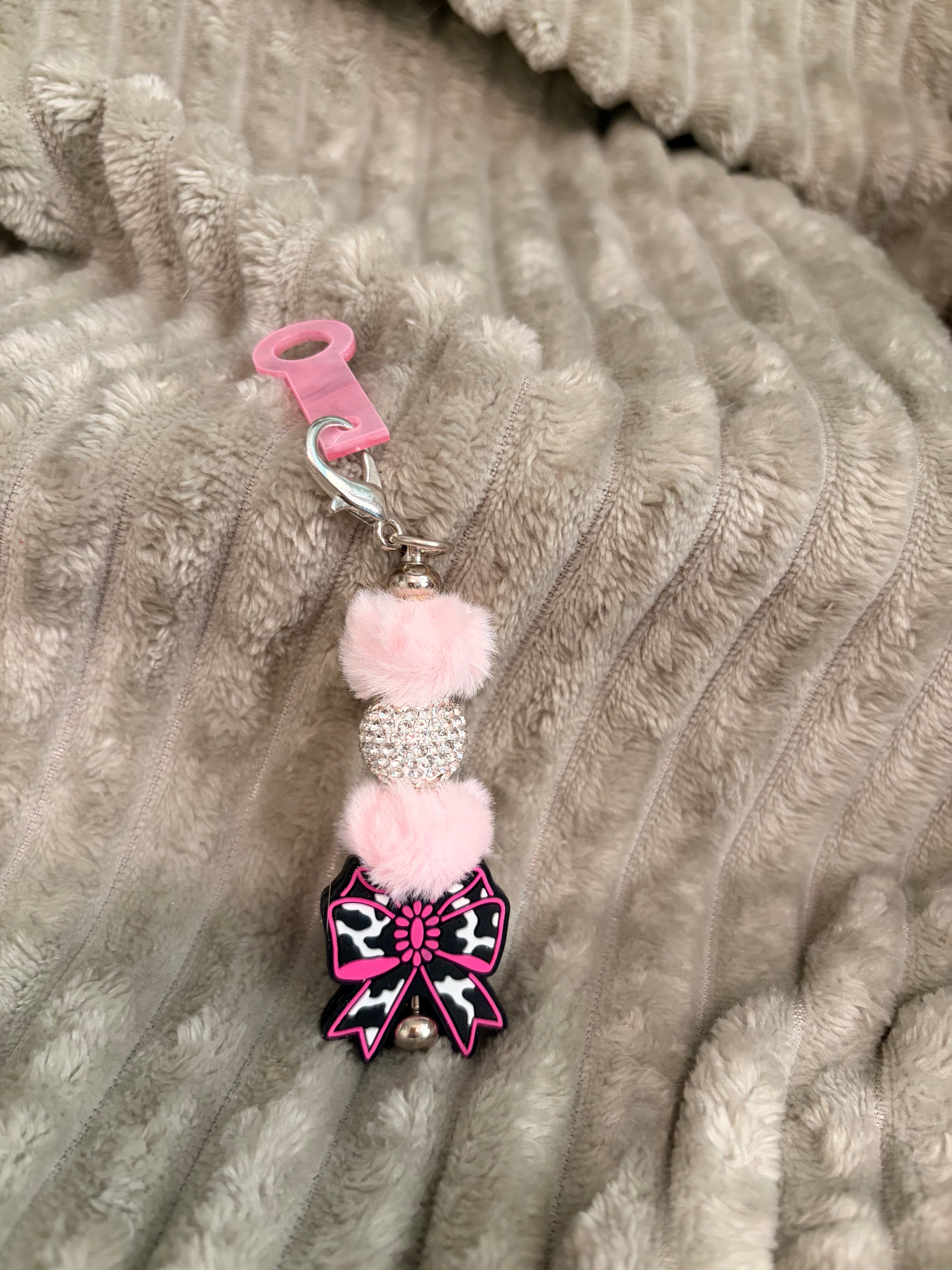 Pink Glam Straw Charm